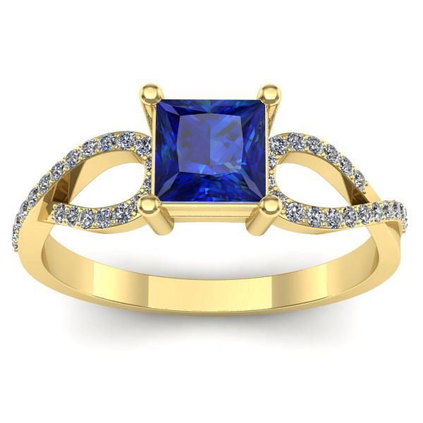 Inel de logodna cu safir patrat