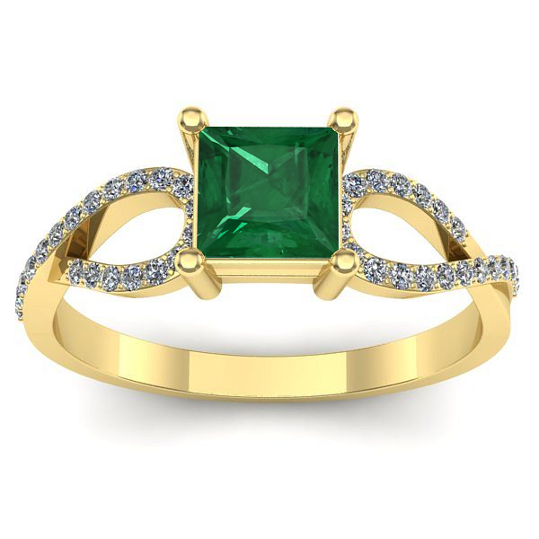 Inel logodna cu smarald patrat