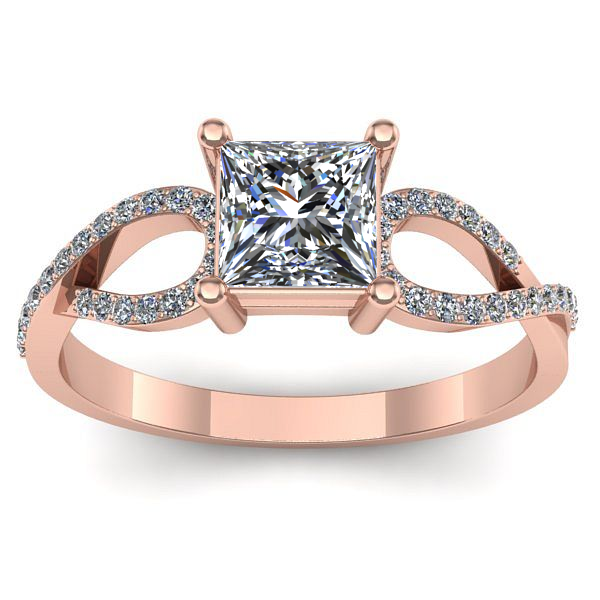 Inel cu safir alb patrat