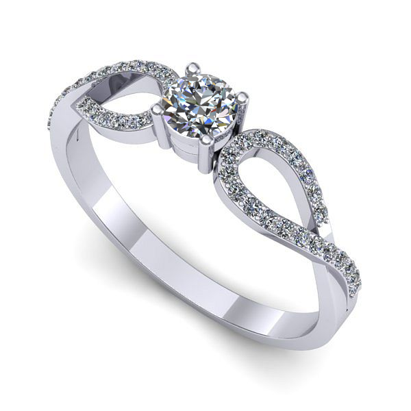 Inel de logodna din aur alb cu diamant