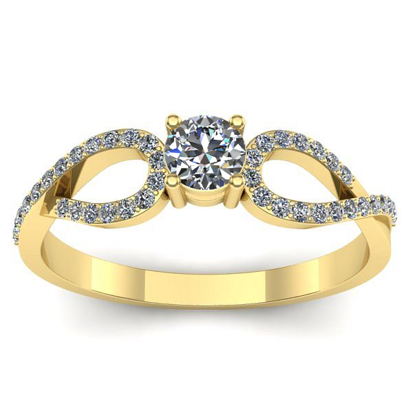 Inel logodna cu diamant rotund