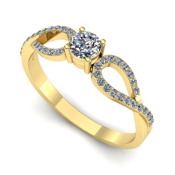 Inel logodna din aur galben cu diamant