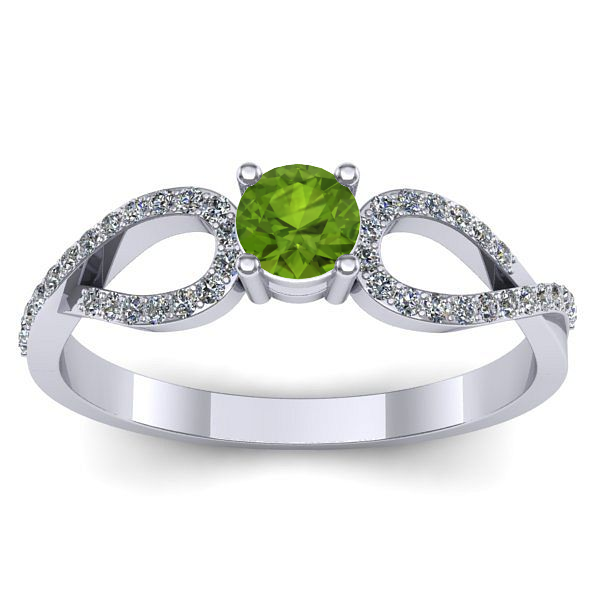 Inel logodna cu peridot rotund