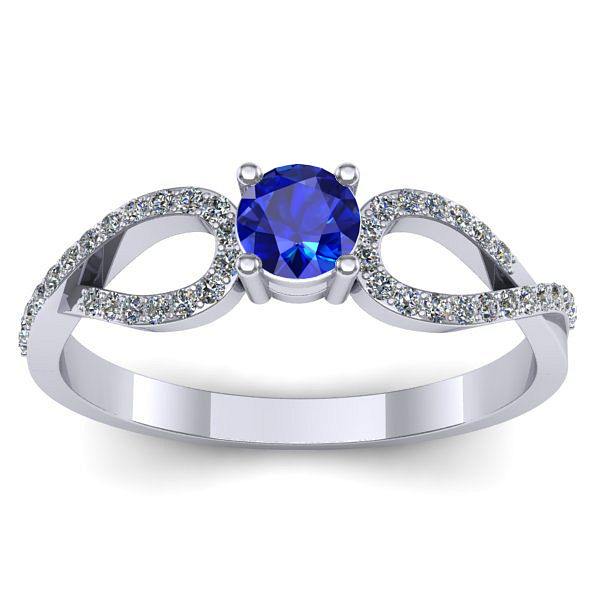 Inel de logodna cu safir rotund