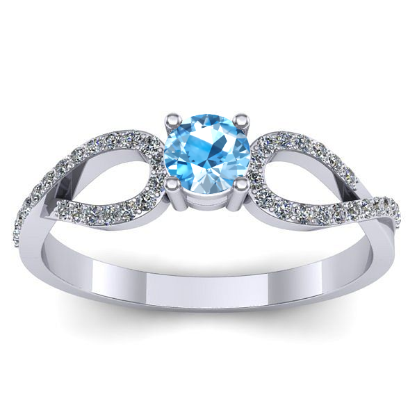 Inel logodna cu topaz blue rotund
