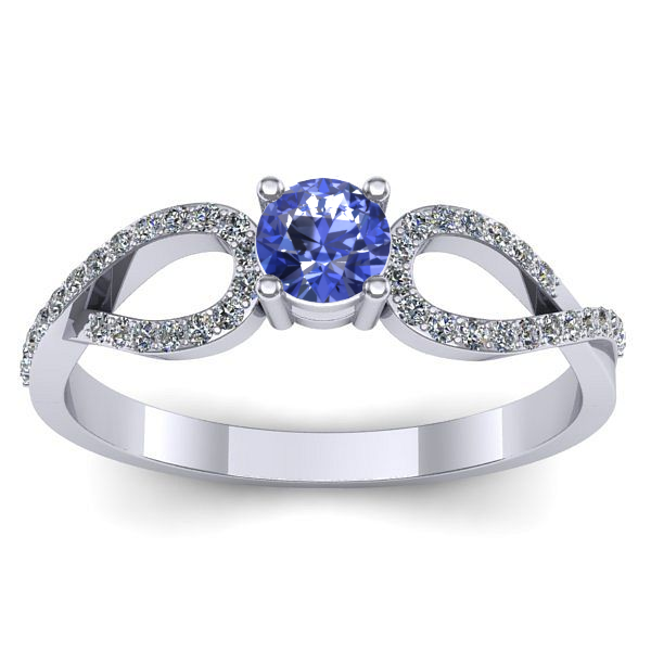 Inel logodna cu tanzanit rotund