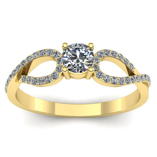 Inel logodna cu diamant rotund