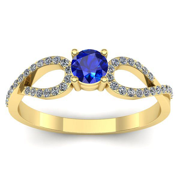 Inel de logodna cu safir rotund