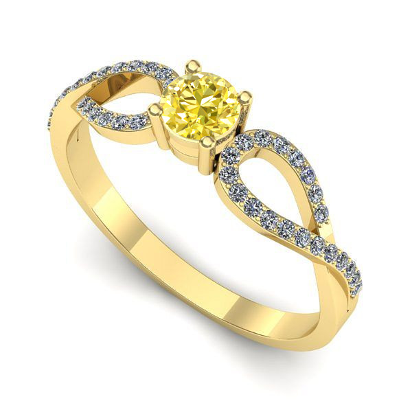 Inel din aur galben cu safir galben