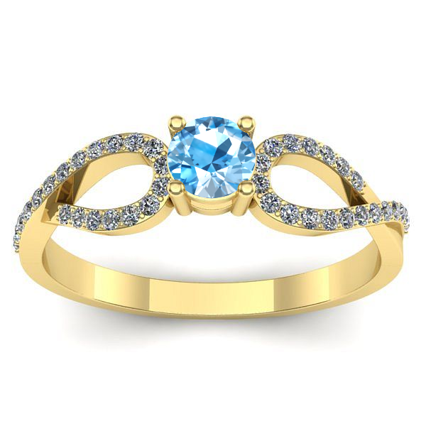 Inel de logodna cu topaz blue rotund