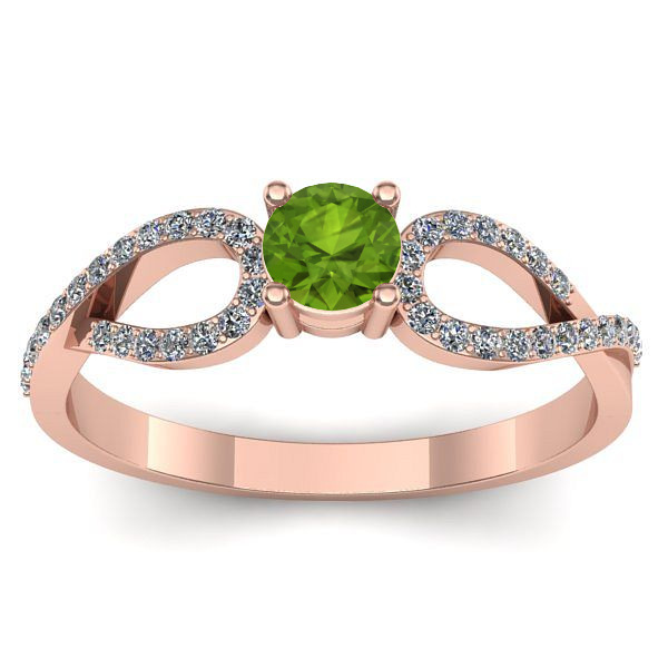 Inel de logodna cu peridot rotund