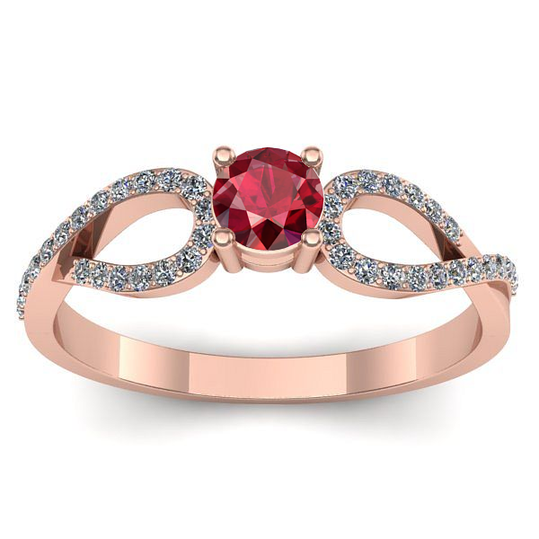 Inel cu rubin rotund