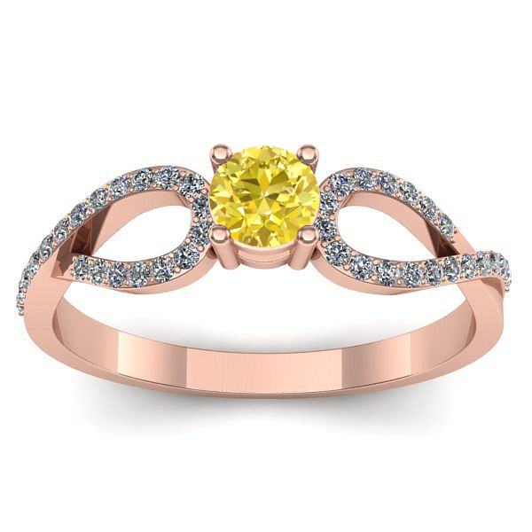 Inel cu safir galben rotund