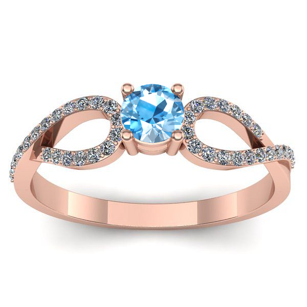 Inel cu topaz blue rotund