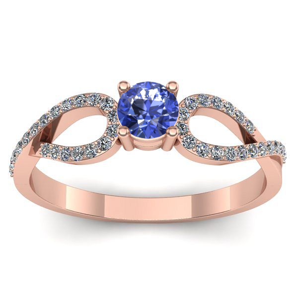 Inel logodna cu tanzanit rotund