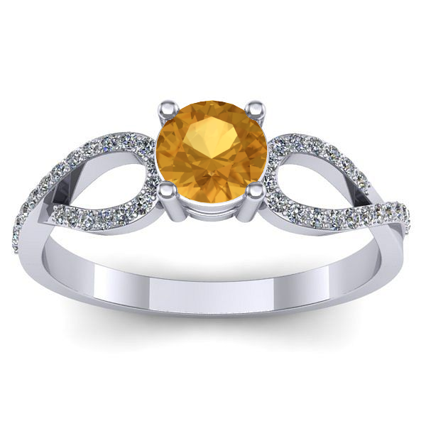 Inel de logodna cu citrin rotund