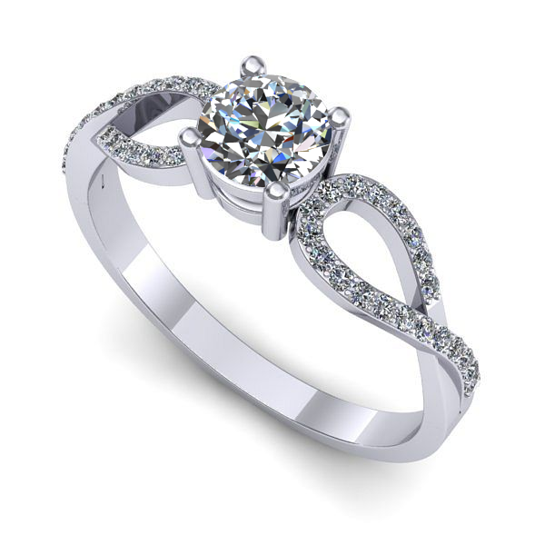 Inel din aur alb cu diamant