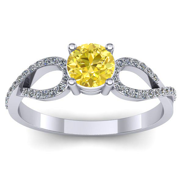 Inel cu safir galben rotund