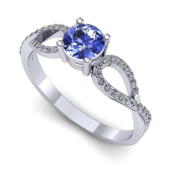 Inel din aur alb cu tanzanit