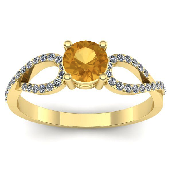 Inel de logodna cu citrin rotund