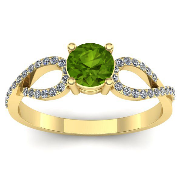 Inel de logodna cu peridot rotund