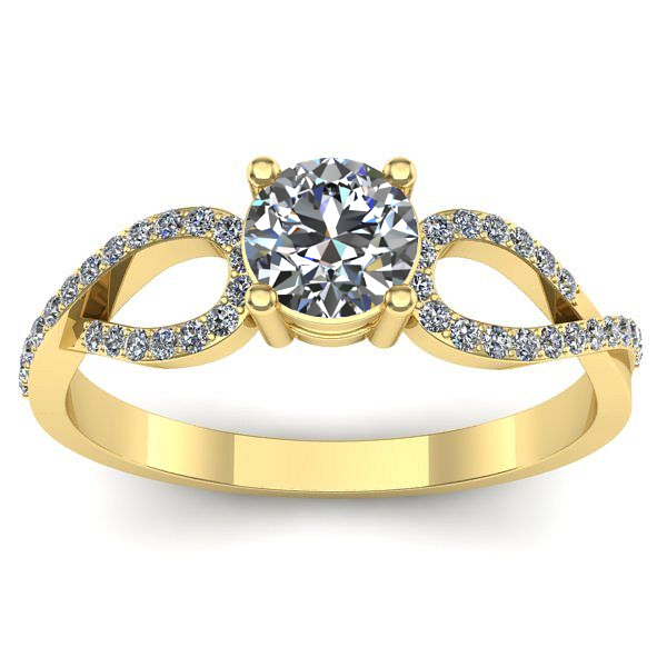 Inel cu safir alb rotund