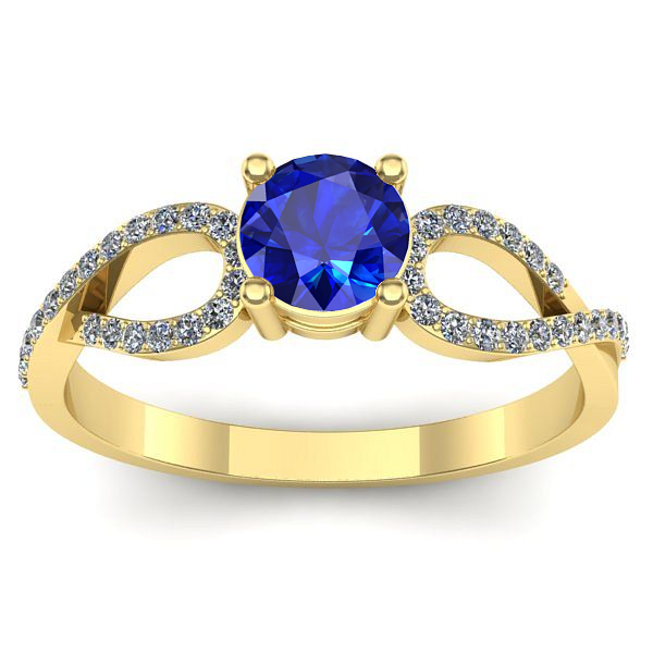 Inel logodna cu safir rotund