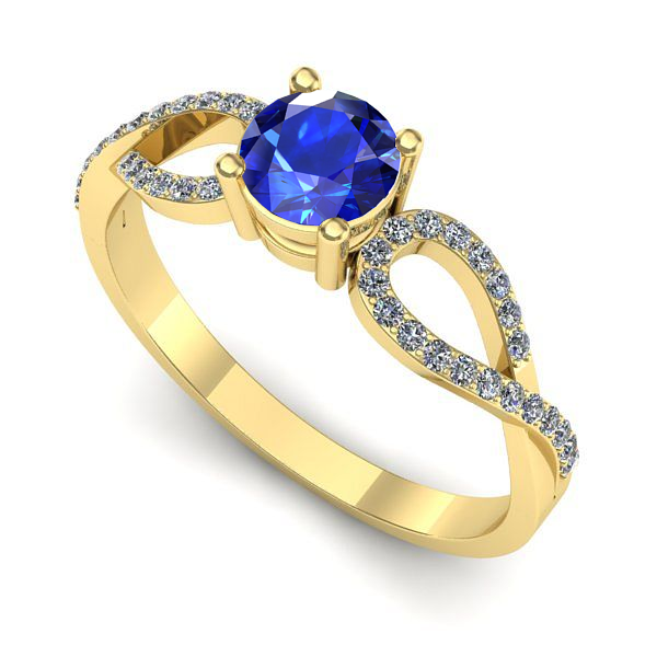 Inel din aur galben cu safir