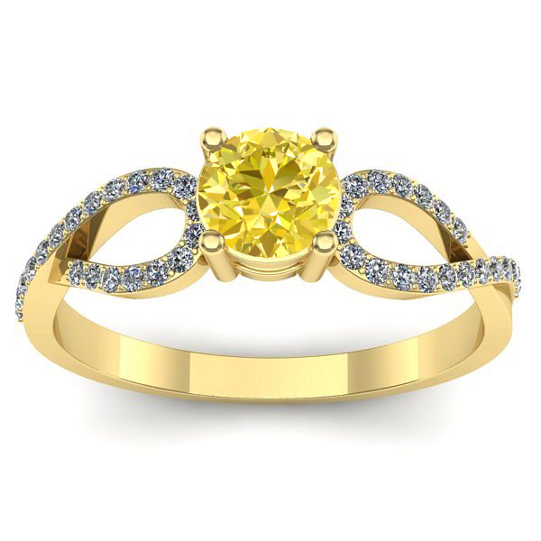 Inel cu safir galben rotund