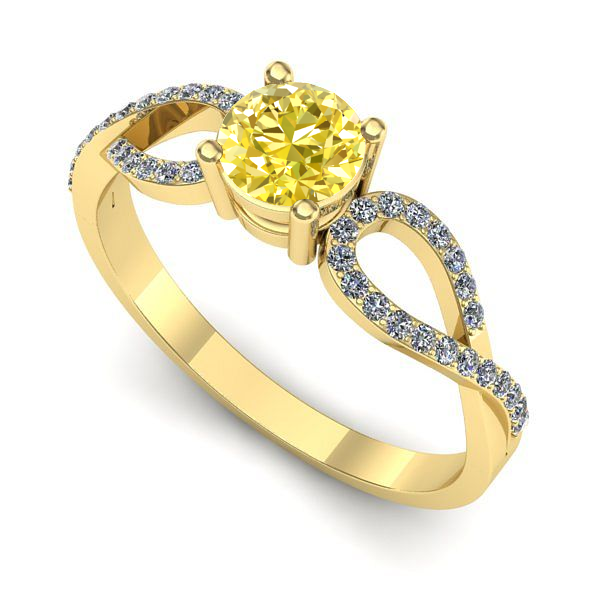 Inel de logodna din aur galben cu safir galben