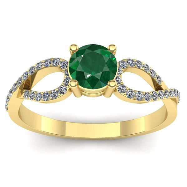 Inel cu smarald rotund