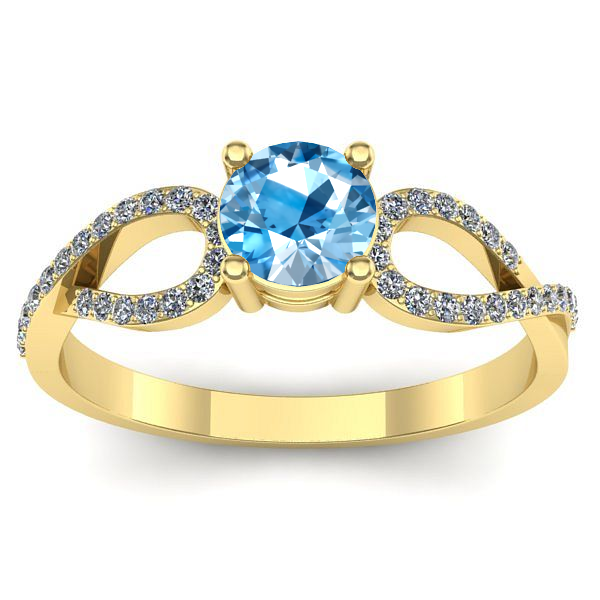 Inel cu topaz blue rotund