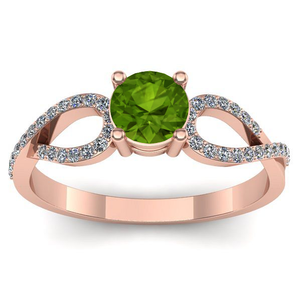 Inel de logodna cu peridot rotund