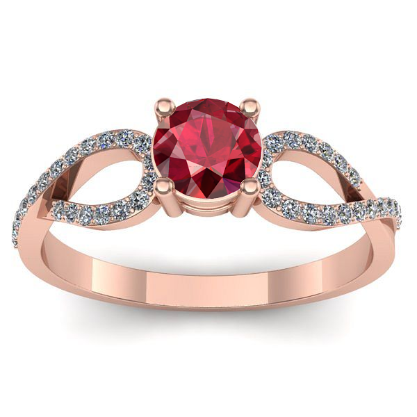 Inel cu rubin rotund