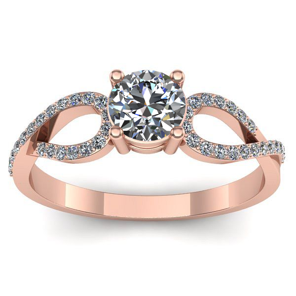 Inel cu safir alb rotund