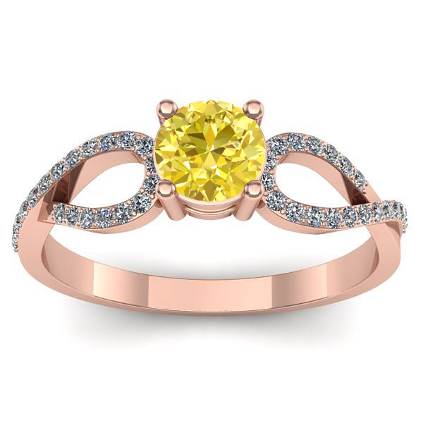 Inel de logodna cu safir galben rotund