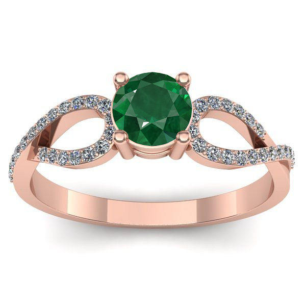 Inel de logodna cu smarald rotund