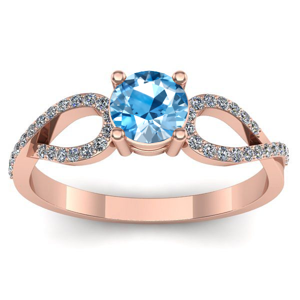 Inel logodna cu topaz blue rotund