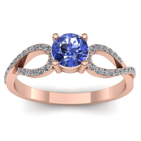 Inel cu tanzanit rotund