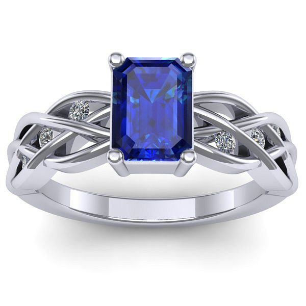 Inel cu safir dreptunghiular