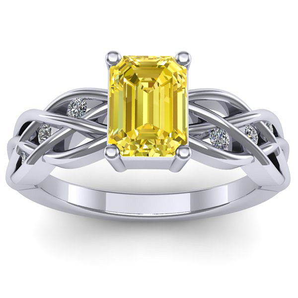 Inel cu safir galben dreptunghiular