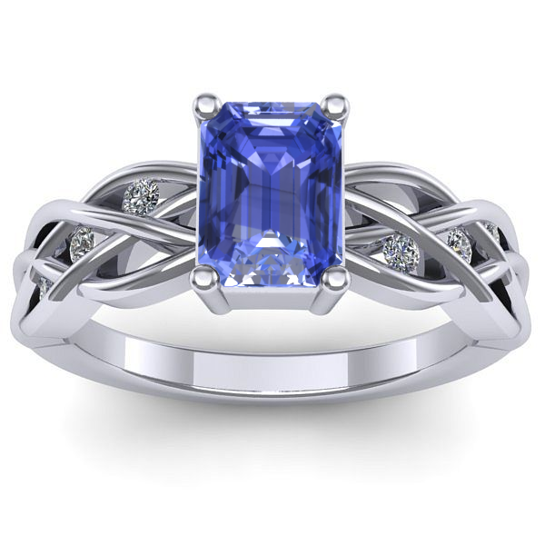 Inel cu tanzanit dreptunghiular