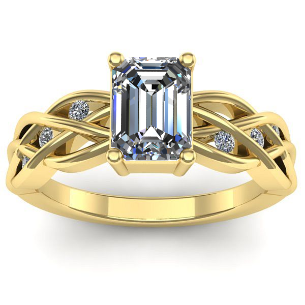 Inel de logodna cu diamant emerald cut