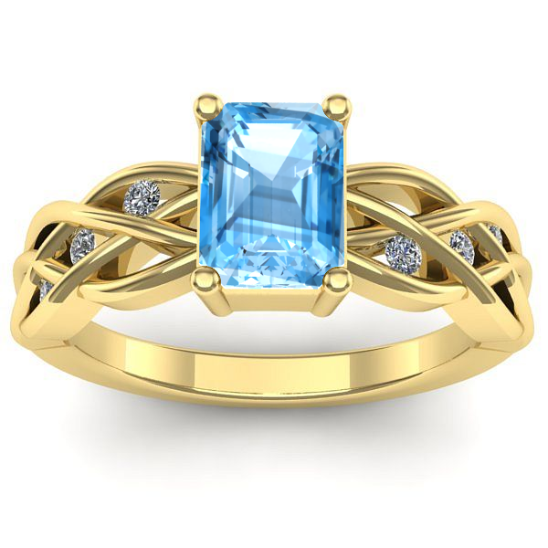 Inel de logodna cu topaz blue dreptunghiular