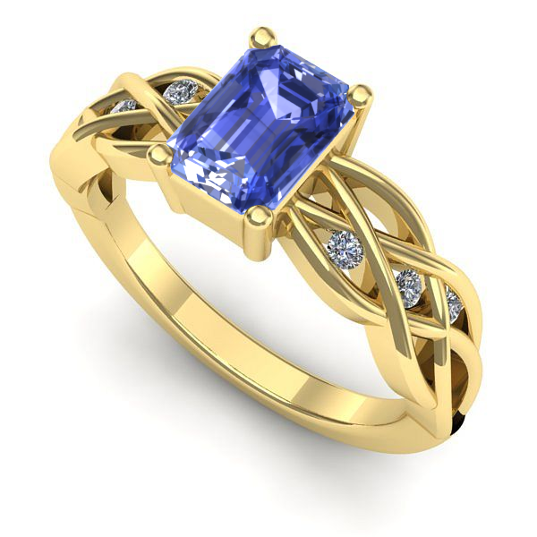 Inel din aur galben cu tanzanit