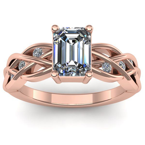 Inel de logodna cu diamant emerald cut