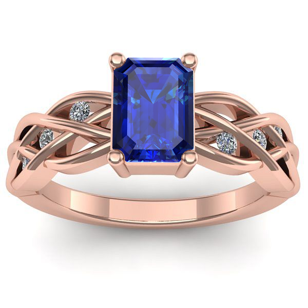 Inel cu safir dreptunghiular