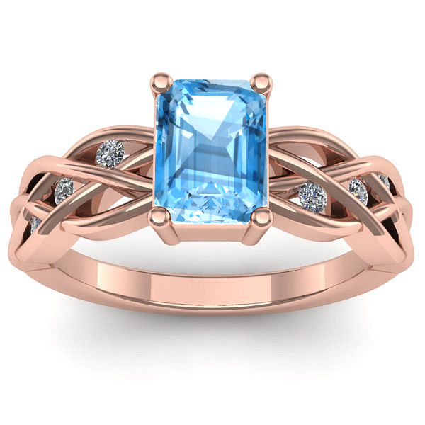 Inel logodna cu topaz blue dreptunghiular