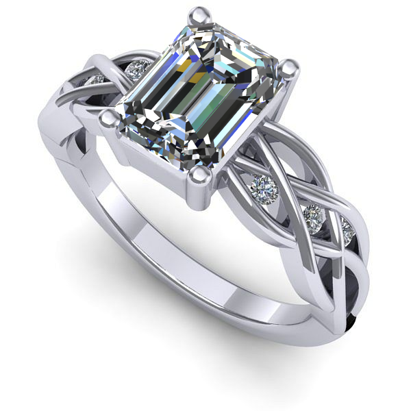 Inel logodna din aur alb cu diamant de laborator