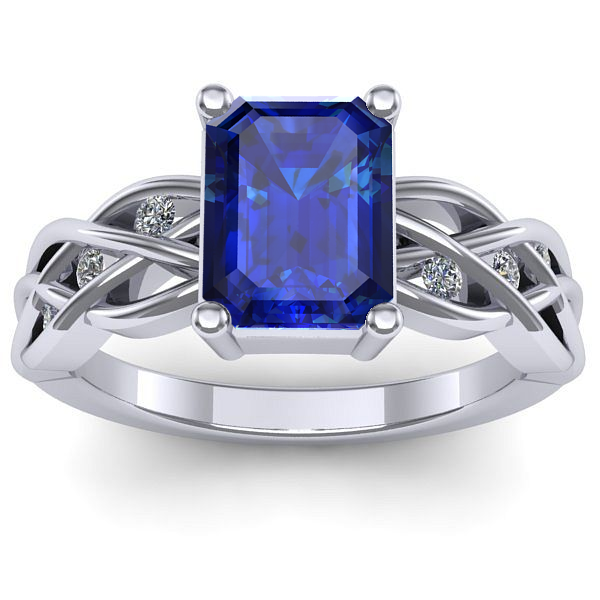 Inel de logodna cu safir dreptunghiular